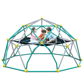 13-foot Geometric Dome Climber Play Center, Children's Climbing Dome Tower With Hammocks, Rust-resistant And UV-resistant Steel Support 1000 Poun