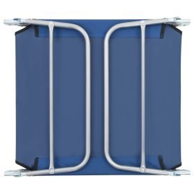 vidaXL Folding Sun Loungers 2 pcs Steel and Fabric Blue