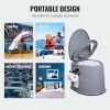 VEVOR Portable Toilet for Camping, Porta Potty with 1.3 Gal Detachable Inner Bucket & Removable Paper Holder, Commode with Dual Lids