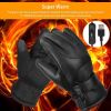 Electric Heated Gloves USB Plug Touchscreen Thermal Gloves Leather Windproof Winter Hands Warmer Unisex for Outdoor Motorcycle Cycling Skiing