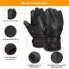 Electric Heated Gloves USB Plug Touchscreen Thermal Gloves Leather Windproof Winter Hands Warmer Unisex for Outdoor Motorcycle Cycling Skiing