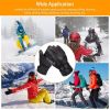 Electric Heated Gloves USB Plug Touchscreen Thermal Gloves Leather Windproof Winter Hands Warmer Unisex for Outdoor Motorcycle Cycling Skiing