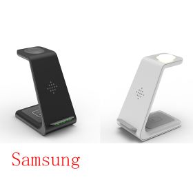 3 In 1 Fast Charging Station Wireless Charger Stand Wireless Quick Charge Dock For Phone Holder (Option: 1Black 1White-Samsung)