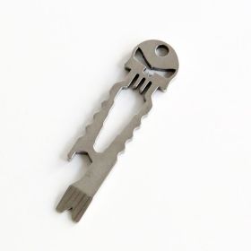 Pocket Tools Multifunctional Wrench Bottle Opener Keychain (Color: Steel)